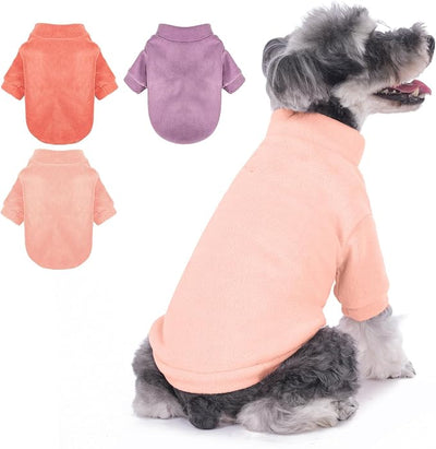 GYALAPERI Dog Sweater, 3 Pack Dog Sweaters for Small Dogs Girl Boy, Ultra Soft Warm Puppy Clothes Dog Coat for Winter (Rose+Lt Pink+Lt Purple, XX-Small)