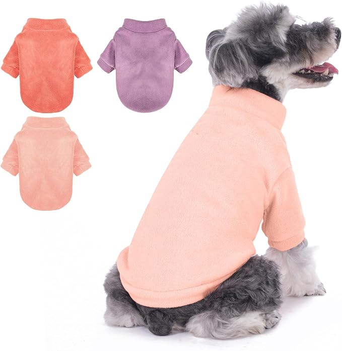GYALAPERI Dog Sweater, 3 Pack Dog Sweaters for Small Dogs Girl Boy, Ultra Soft Warm Puppy Clothes Dog Coat for Winter (Rose+Lt Pink+Lt Purple, X-Large)