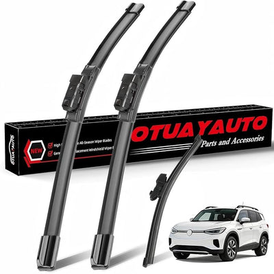 OTUAYAUTO Windshield Wiper Blades Replacement for 2021 2022 2023 2024 2025 VW ID.4 All-Extreme Weather Performance Quiet No Trace Front and Rear Wipers Top Lock 28"+18"+12" (Pack of 3)