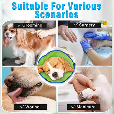 Soft Dog Cone Recovery Collars & Cones After Surgery for Small,Medium Large Dogs,Adjustable Breathable Dog Cone Collar,Protect Pets from Licking Wounds,Soft and Comfortable, Reduce Anxiety (Blue, S)