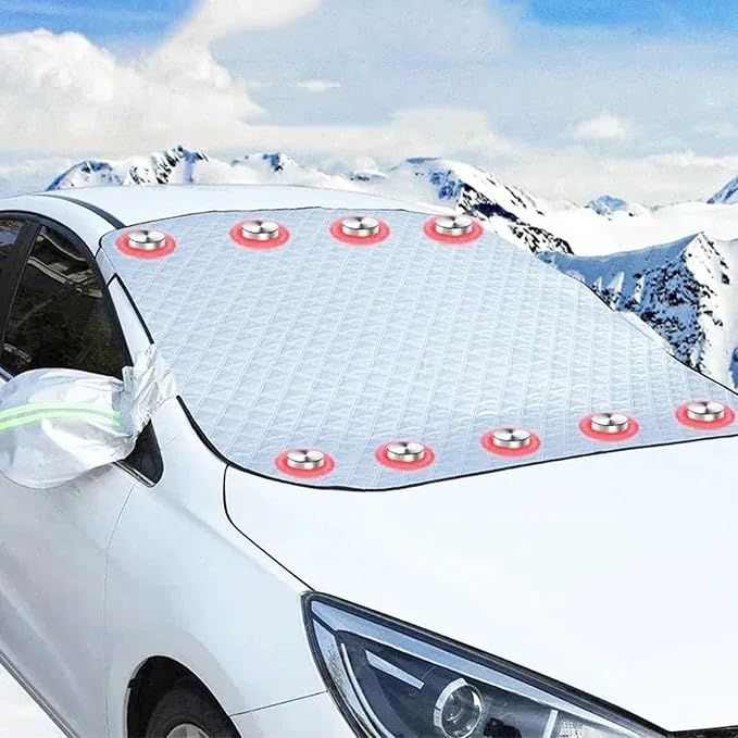 Car Windshield Cover for Ice and Snow for Toyota RAV4 2013-2018, 4 Layers Automotive Windshield Snow Covers 9 Magnetic Edges Windshield Frost Cover Exterior Accessories,B/157 * 126cm