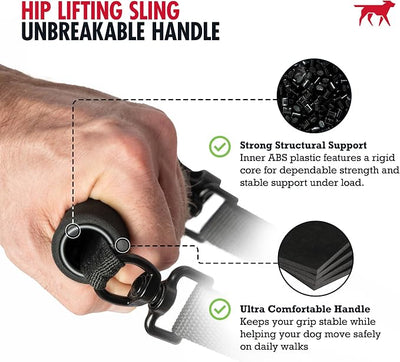 Tuff Pupper Dog Sling Hip Harness | Rear Lift Support for Senior & Injured Dogs | Adjustable Mobility Aid | Strong Padded Handle | Comfortable Design | Hip & Hind Leg Assistance (Tall, Female)