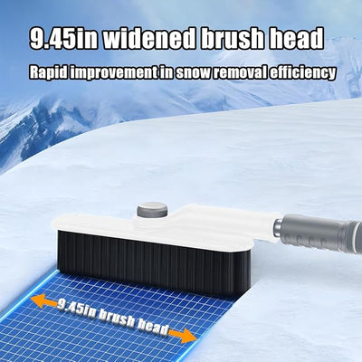 Mandark Car Windshield Snow Brush and Ice Scraper, Detachable Extendable Vehicle Snow Removal Tool with Ergonomic Foam Grip, Auto Window Scraper Accessories, Universal for SUV, Truck, RV (White)