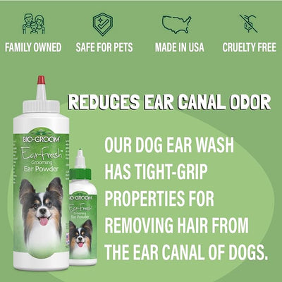 Bio-groom Dog Grooming Ear Fresh Powder - Cat & Dog Ear Cleaner, Bathing Supplies, Puppy Wash, Cruelty-Free, Made in USA - 24 g 1-Pack