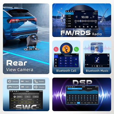Hodozzy Car Stereo 4G+128G for VW Golf 5 6 Polo Passat Tiguan T5 Transporter Seat Leon, 9 Inch Touch Screen Radio GPS with Wireless Carplay Android Auto, Bluetooth DSP WiFi FM RDS,Camera