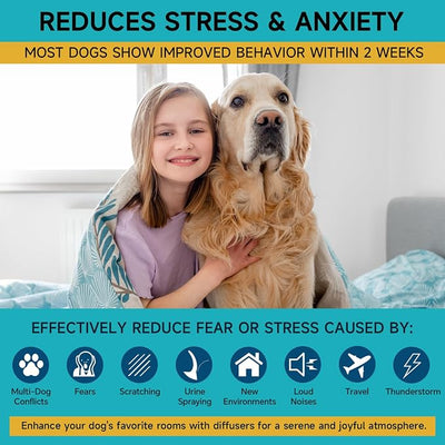 Woyamay Dog Calming Diffuser Refills - Dog Pheromones Calming Diffuser for Dogs Relieve Anxiety & Stress, 2-Month Supply Dog Pheromone Diffuser Refills (Fits All Common Diffuser Heads)