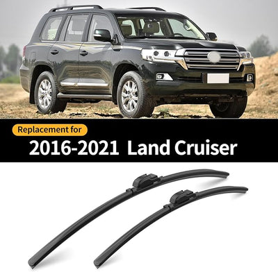 Front and Rear Windshield Wipers for Toyota Land Cruiser 2008-2021 | Quiet and Streak-Free Front and Back Wiper Blades Assembly All-Season OEM Automotive Replacement Accessories