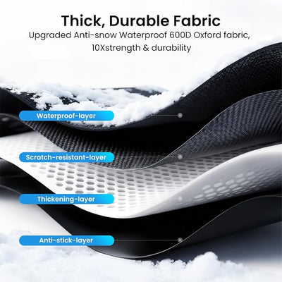 REEVAA Upgraded Car Windshield Cover for Ice & Snow [All-Weather Protection] Magnetic Fit Weatherproof Frost Cover, Car Winter Accessories, Fit for Trucks, Full-Size SUVs