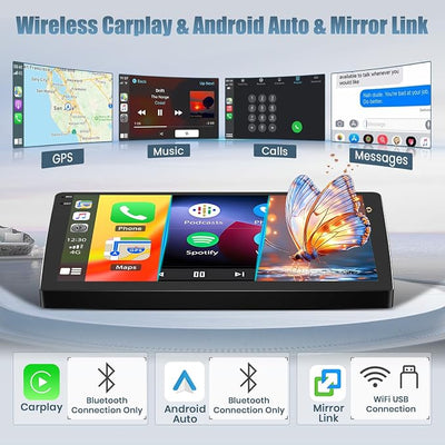 4+128G 9" Car Radio for Honda Civic 2006 2007 2008 2009 2010 2011 | Touch Screen Wireless CarPlay/Android Auto, 5GHz WiFi, Bluetooth 5.0, EQ, GPS Navigation, 1280 * 720, Backup Camera