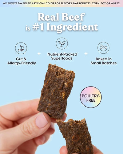 Bundle X Joy Beef Superfood Bar Dog Treats, Poultry Free, 5 Ounces (Pack of 6)