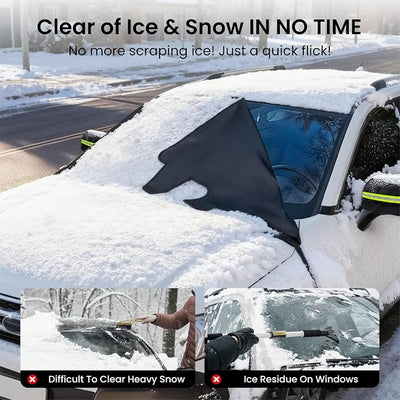 REEVAA Upgraded Car Windshield Cover for Ice & Snow [All-Weather Protection] Magnetic Fit Weatherproof Frost Cover, Car Winter Accessories, Fit for SUVs, Small Trucks, Sedans