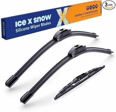 ICEXSNOW® Silicone Windshield Wiper Blades Replacement for Jeep Patriot 2007-2017,Grand Cherokee 2004-1999 Automotive Replacement Windshield Wiper Blades (21"+21"+10" Front Rear Wiper Blade Set)