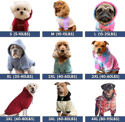 Spark Paws Dog Hoodie – Premium Dog Sweater for Small, Medium, and Large Dogs | Warm Outfits for French Bulldogs, Pitbull, Puppy, Winter Jacket Alternative - Purple Plaid - 3XL