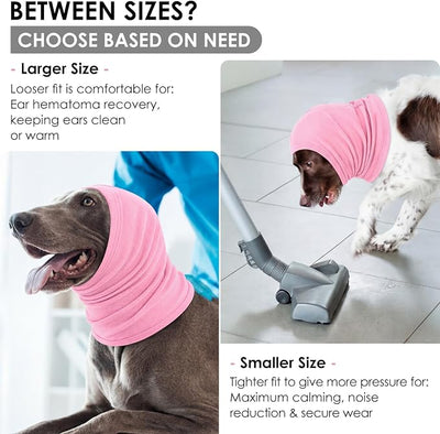 KOESON Ear Wrap for Dogs with Adjustable Hook & Loop, Soft No Shake Dog Ear Wraps Hematoma, Breathable Meidum Dog Ear Cover for Noise Protecion, Pet Calming Hoodie for Thunder, Firework, Separation
