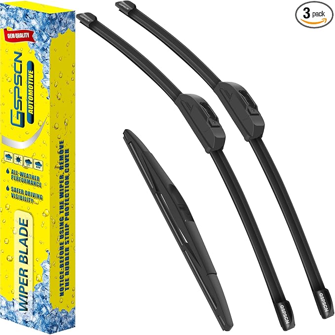 GSPSCN 3 Wipers For Mazda 3 2018-2014 /Nissan Pathfinder 2012-2005 /Nissan Xterra 2015-2005，Original Equipment Windshield Wiper Blades Set 24"+18"+12" (Set of 3)