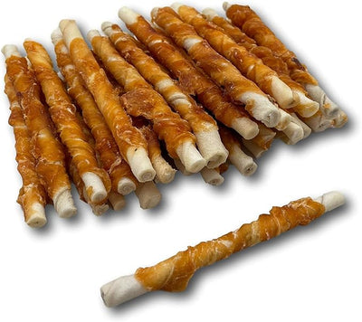Top Dog Chews - All Natural Chicken Wrapped Rawhide Dog Twists (50 Pack), Natural Chew Sticks for Healthy Teeth and Happy Dogs, Delicious Dog Treats for Canine Dental Care