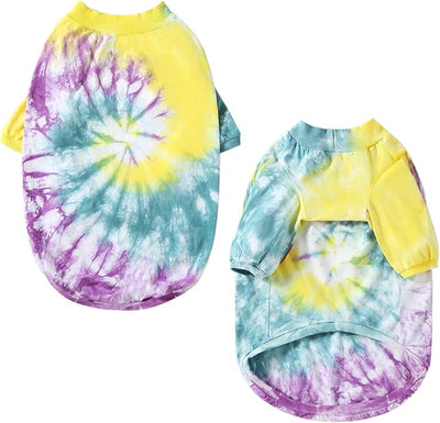 Dog Cotton Colorful Purple Yellow T-Shirts Soft and Stretchy Dog Shirt Pajamas Pets Clothes for Extra Large Dogs(XL Purple)