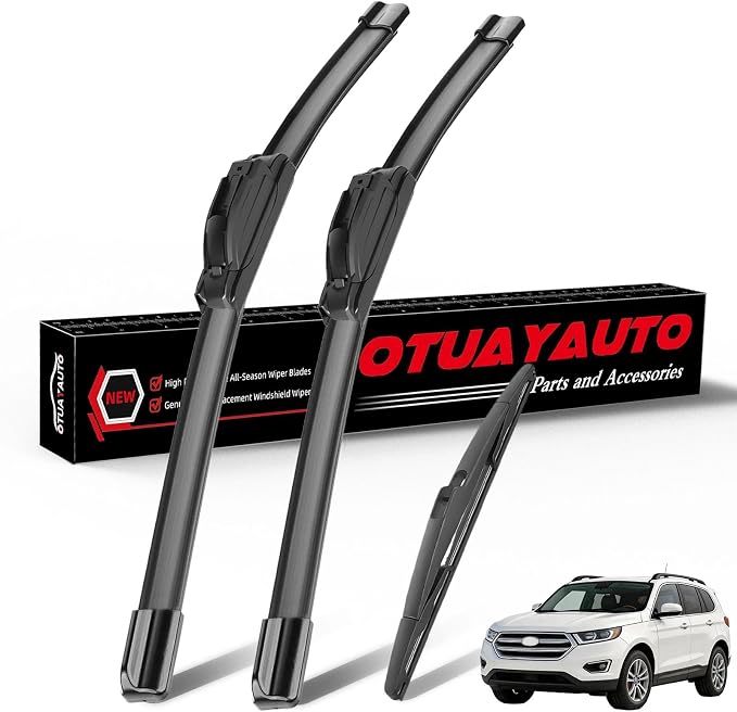 OTUAYAUTO Windshield Wiper Blades Replacement for Ford Edge 2007-2014, Lincoln MKX 2007-2015 All-Extreme Weather Performance Quiet No Trace Front and Rear Wipers U/J Hook 26"+20"+14" (Pack of 3)