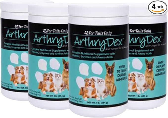 Arthrydex Complete Nutritional Supplement | Vitamins Probiotics Enzymes | Pets Healthy Bones -1 lb Canister (Pack of 4)