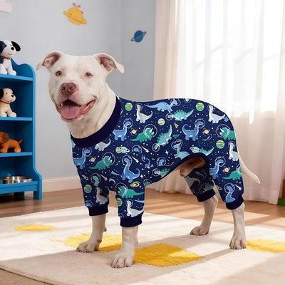 XPUDAC 4 Pack Dog Pajamas for Medium Large Sized Doggie Comfy Strechy Dog Pjs for Boy Puppy Clothes Cat Onesies Pet Outfits, 4XL