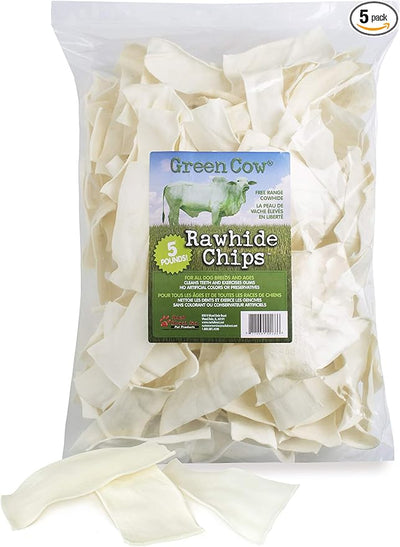 Chips 5-Pound Bag - Premium Large Dog Rawhide Chews - Ideal for Agressive Chewers Dog Rawhide Treats - Durable Rawhide Bones for Large Dogs