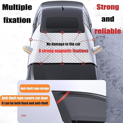 Winter Windshield Cover for Lincoln MKC MKT for Continental MKX, Protects from Snow Ice and Frost Magnetic Windshield Cover with Mirror Covers Snow,M Style