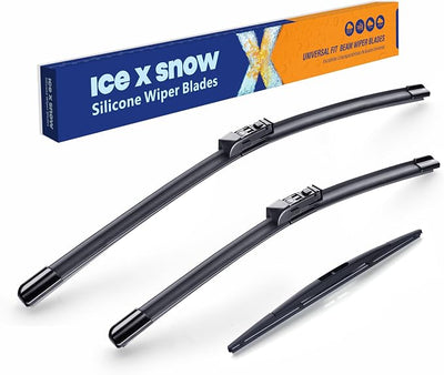 ICEXSNOW® Silicone Windshield Wiper Blades Replacement for 2019 2020 2021 2022 2023 2024 Subaru Forester (Pack of 3) Automotive Replacement Windshield Wiper Blades, 26"+17"+14"(B)