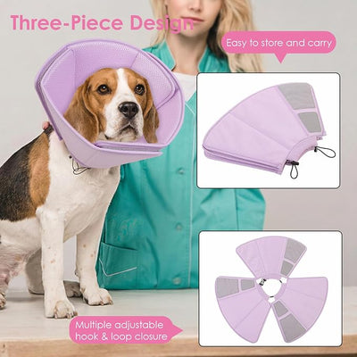 AOFITEE Soft Dog Cone Collar Anti-Licking, Dog Cone Alternative After Surgery, Elizabethan Cones for Large Dogs Post-Surgery, Neuter Recovery Pet Dogs E-Collar(Purple,X-Large)