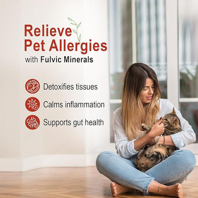 Vital Earth Minerals Pet Fulvic - Dog Allergy Relief, Joint Support Supplement 16 oz (Pack of 2)
