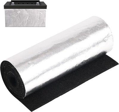 40"x7" Car Battery Insulation Kit, 3mm Thick Heat-Resistant Blanket Thermal Heat Shield Wrap Cover Sleeve for Automotive Vehicle Truck RV Batteries in Extreme Cold Weather Cuttable Easy Install