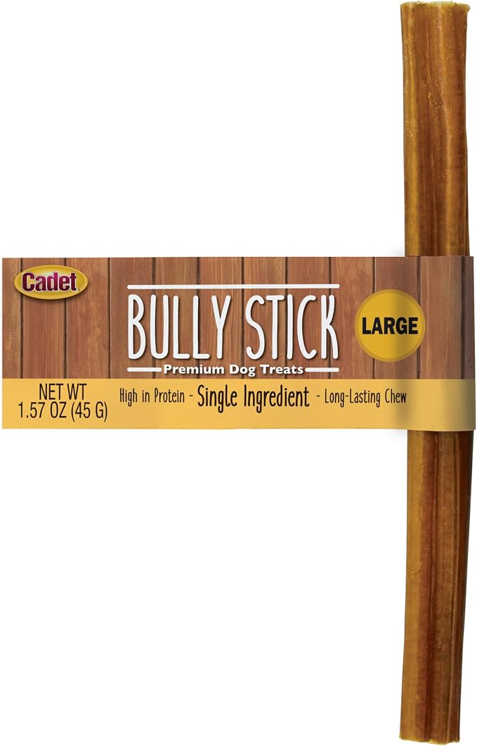 Bully Sticks for Large Dogs, All-Natural Beef Pizzle, Rawhide-Free Long-Lasting Dog Chews for Aggressive Chewers, 1 Count
