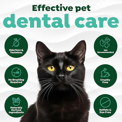 TropiClean Fresh Breath Oral Care Water Additive for Cats, 8oz - Dental Health Solution - Cat Breath Freshener - Plaque & Tartar Defense - Made in USA with Naturally Derived Ingredients