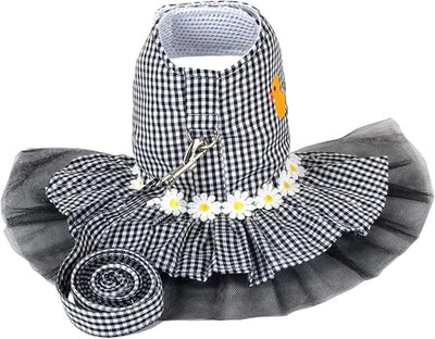 HOSD Outdoor Pet Clothes Dog Harness Dress Poodle Bichon Frise Pomeranian Schnauzer Dog Clothing Princess Costumes Pet Skirt Dropship (Black), Medium