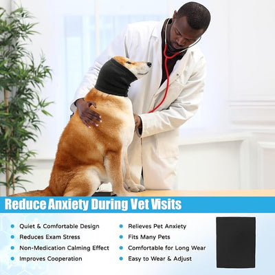 Dog Calming Hoodie Ear Muffs Noise Protection, Dog Hoodie Hematoma Ear Wrap, Ear Covers for Bath, Thunderstorms
