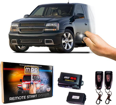 MPC Complete 1-Button Extended Range Remote Start Kit Compatible with Chevrolet Trailblazer 2002-2008 - Prewired - Firmware Preloaded