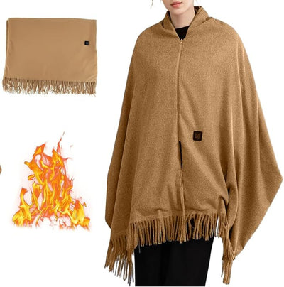 Heated Shawl Wraps for Women Portable Heated Blanket Wearable USB Heating Blanket Scarf for Winter Home Office Travel