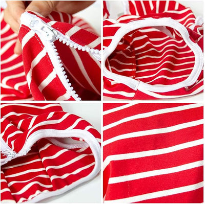 Dog’s Recovery Suit Post Surgery Shirt for Female Male Dog, E-Collar Alternative Wound Protective Clothes (red white-3xl)