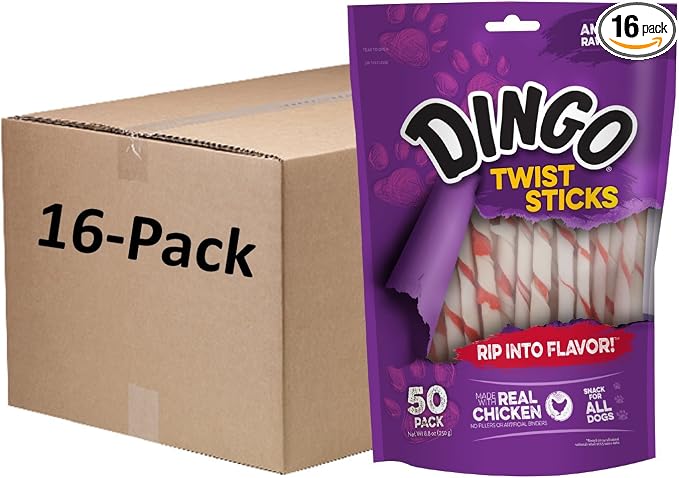 Twist Sticks Rawhide Chews, Made With Real Chicken