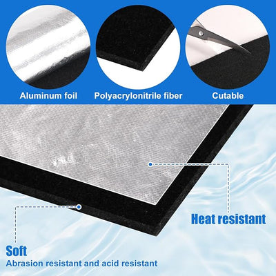 40"x7" Car Battery Insulation Kit, 3mm Thick Heat-Resistant Blanket Thermal Heat Shield Wrap Cover Sleeve for Automotive Vehicle Truck RV Batteries in Extreme Cold Weather Cuttable Easy Install