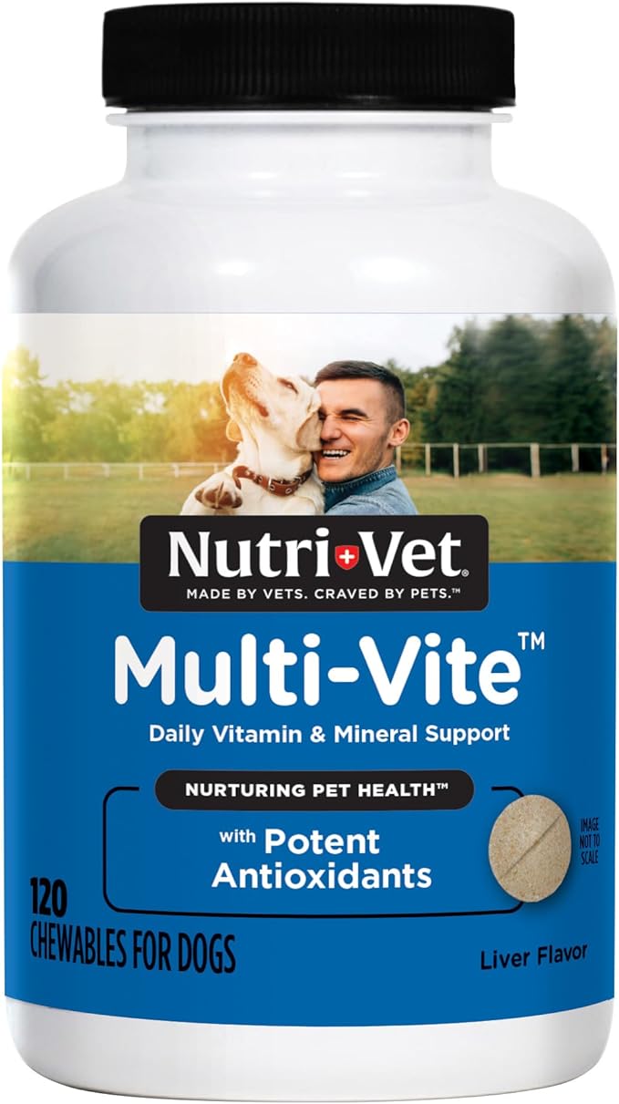 Multi-Vite Chewables for Adult Dogs, Dog Vitamins, Pet Essentials, Potent Antioxidants, Strong Bones, Supports a Balanced Diet, Pet Supplements, 120 Count