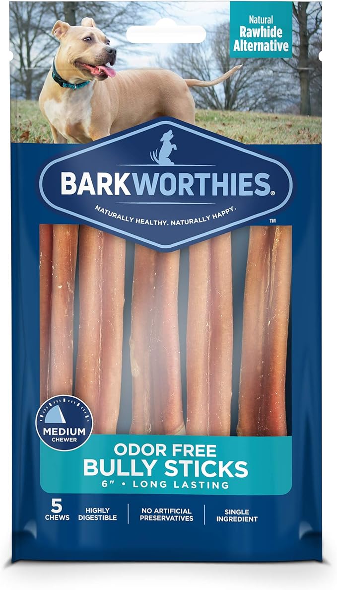 Odor-Free Bully Stick Treat, 6", (Pack Of 5)