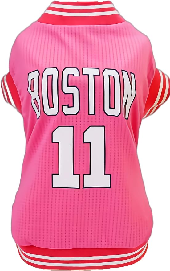 Dog Clothes Basketball Mesh Breathable T-Shirt,Pet Clothes Puppy Sportswear Spring/Summer Fashion Dog Shirt. (Pink, Medium)