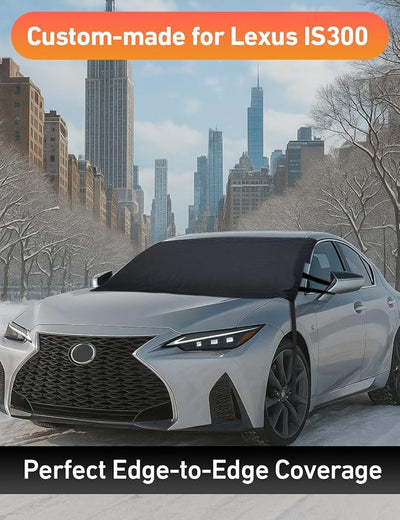 EcoNour Car Snow Cover Compatible for Lexus is 300 | Windshield Cover for Ice and Snow with S-Hook Straps | Heavy-Duty 600D Oxford Winter Car Cover, Waterproof & Anti-Slip