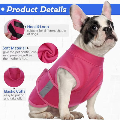 MIGOHI Dog Anxiety Relief Coat,Comfort Anxiety Vest for Dogs,Adjustable Anxiety Calming Wrap for Fireworks,Thunderstorms,Travel, Separation, Dog Anxiety Jacket for Small Dogs,XS,Rosered