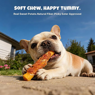 Havira 1.5 LB Value Pack Sweet Potato Dog Treats, Healthy Chicken Wrapped Dog Chews Made with Real Veggies, Easy to Digest Gentle Daily Rewards for Picky Dogs