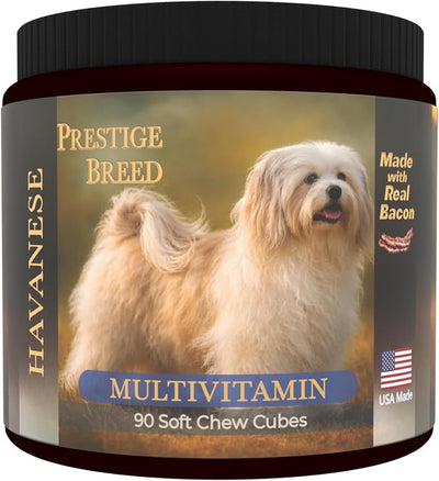 Havanese Multivitamins, 90 Count, Made in the USA with Real Bacon.