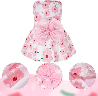 choyaxo Floral Dog Dress Cute Dog Skirt Pet Dress Summer Pet Clothes for Puppy Small Cats