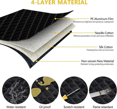 Car Windshield Cover for Ice and Snow Magnetic Car Anti-Snow Cover for SUV Truck 4-Layer for All-Weather Automotive Frost Snow Covers with Mirror Protectors, Fits Most Cars