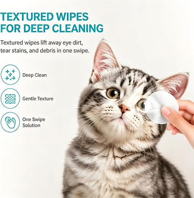 CarePets Eye Defense Wipes, Tear Stain Remover for Pet, Pre-Soaked, Unscented, Dirt & Irritation, Ideal for Sensitive Eyes, Keeps Your Dog’S Eyes Clean, Comfortable & Healthy Every Day (1pcs)