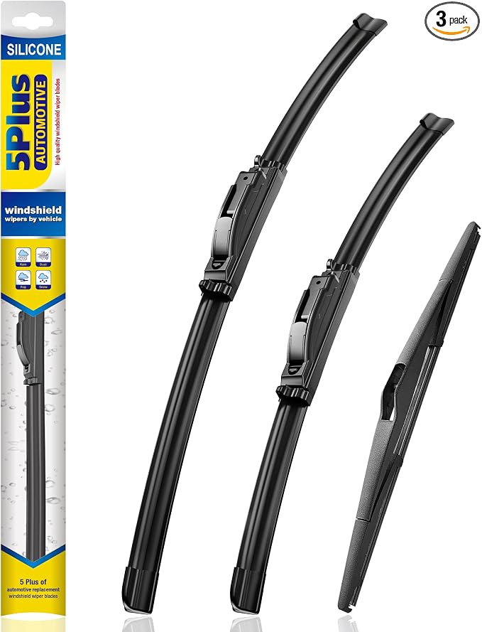 5 PLUS Silicone Windshield Wipers Replacement for 2024-2021 Kia Seltos Wiper Blades(3 PCS),Water Repellent Automotive Replacement Windshield Wiper Blades for My Car -24"/18"/11"
